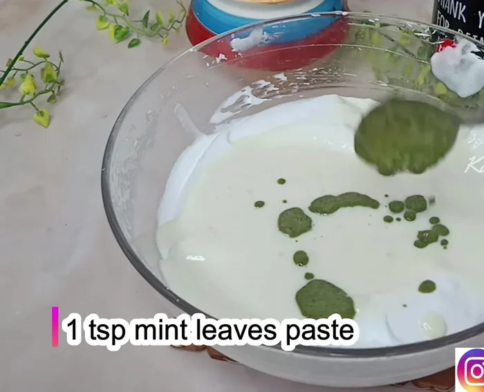 Combine the whipped cream, strained mint mixture, condensed milk, white chocolate ganache, food coloring (optional), and peppermint essence (optional). Mix well.