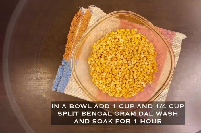 Wash and soak gram lentils for one hour.