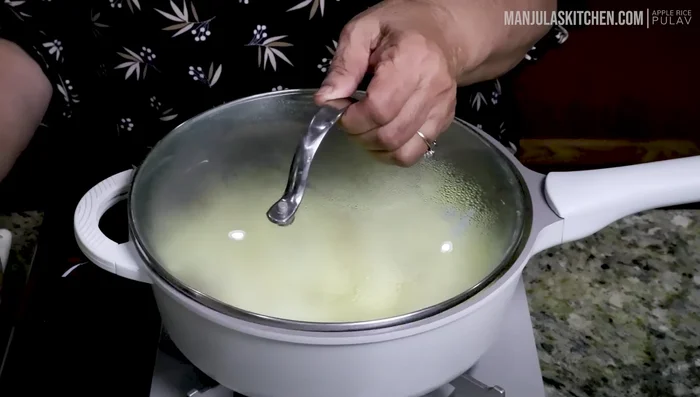 Stir, cover, and cook over medium heat for about 15 minutes, or until apples are soft.