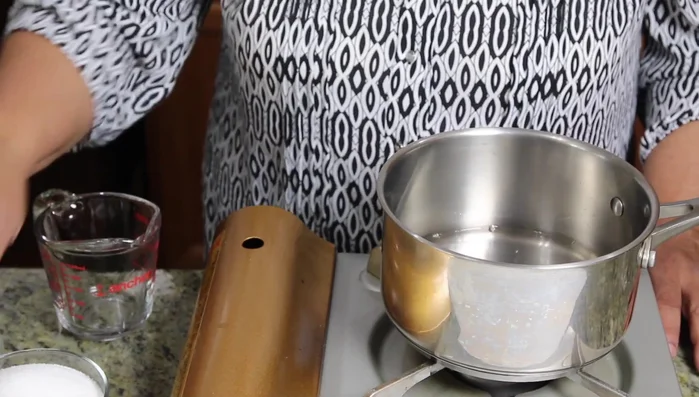 Make simple syrup: Combine 1 cup water, 1 cup sugar, and 1/4 cup fresh mint leaves in a pot. Bring to a boil over medium heat, stirring until sugar dissolves. Once it reaches a light boil, turn off the heat and let cool.