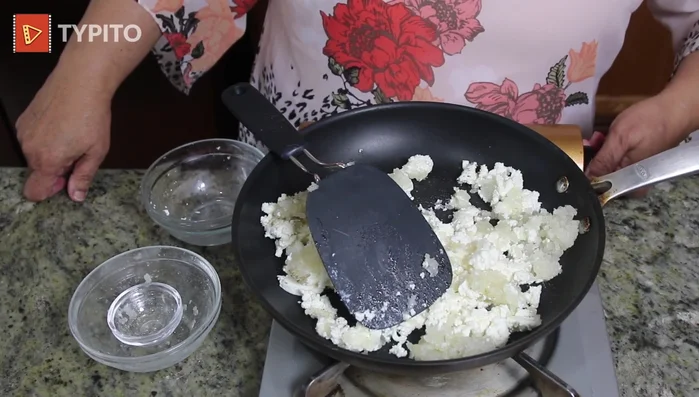 Continue to cook and stir the mixture until it thickens and starts to form a dough-like consistency. This takes about 4 minutes.