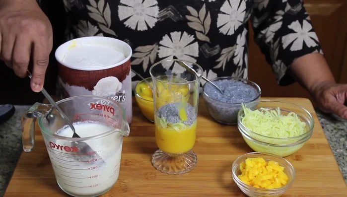 Pour in chilled milk.