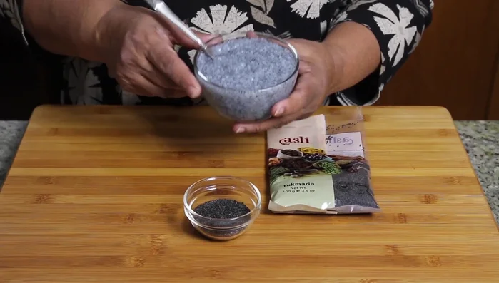 Soak sweet basil seeds in cold water until transparent. (This takes a few minutes)