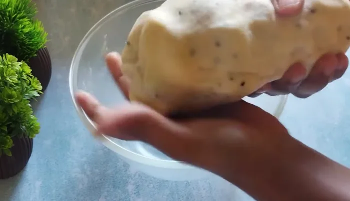 Knead the dough again until smooth. Divide into portions and roll out thinly.