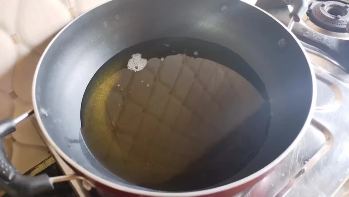 Heat oil in a pan over high heat. Fry the cut pieces until golden brown and crispy (about 4-5 minutes per batch).