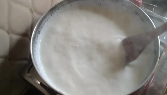 Simmer the milk on low heat, stirring constantly to prevent burning. If you are busy, cook on high heat, but still stir frequently.