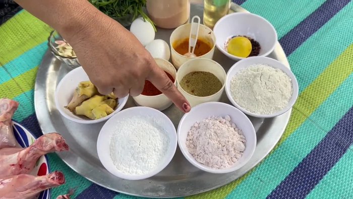 Wash the leg pieces thoroughly. You can wash them in salt water.
