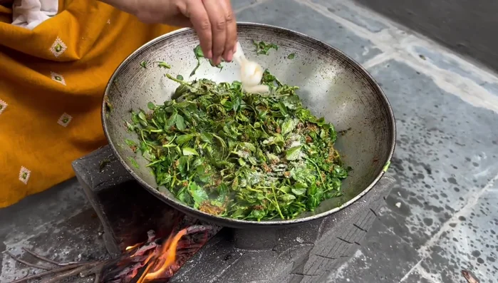 Add fenugreek leaves and salt to taste.