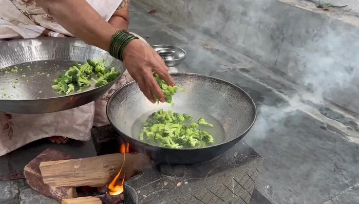 Steam the broccoli, peas, and carrots separately in boiling water until tender. Drain well.