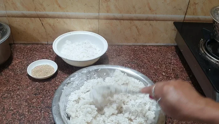 Knead the dough until smooth. Set aside.