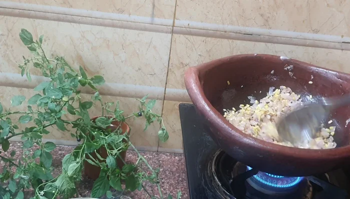 Add the chopped Manathakkali Keerai (Indian Nightshade).
