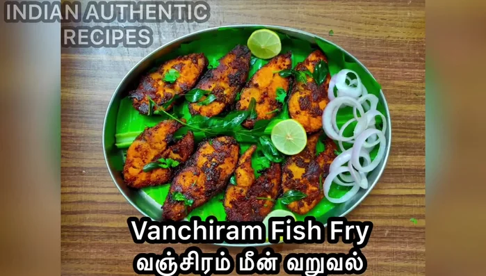 Fry the fish until golden brown and cooked through.