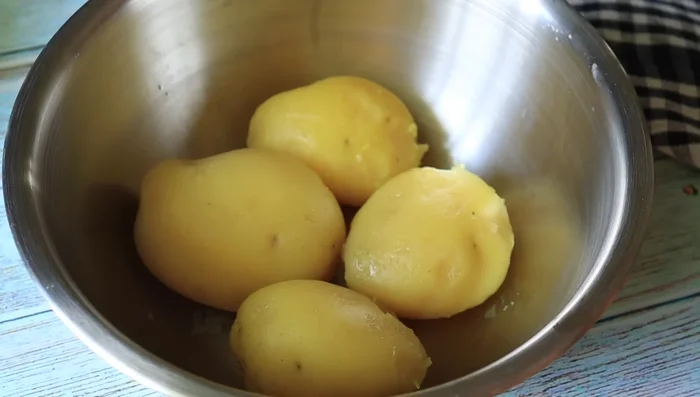 Prepare the potato mixture. (Detailed steps missing from transcript, inferred from title and context)