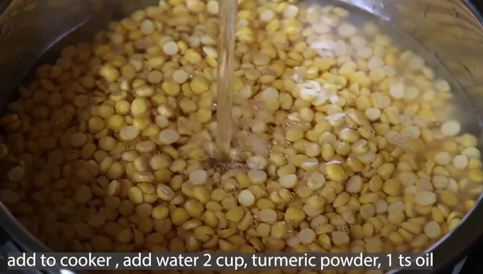 Prepare the dough by mixing wheat flour with water.