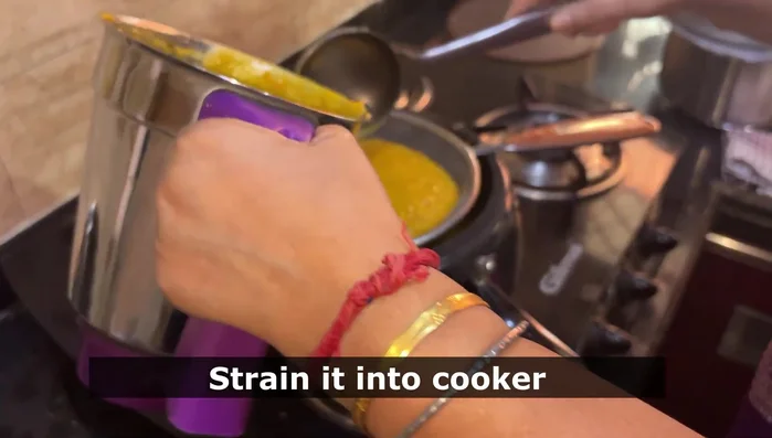 Strain the soup.