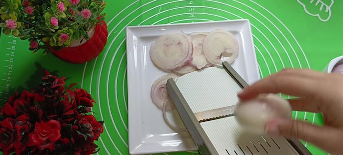 Alternatively, use an onion cutter for faster chopping.