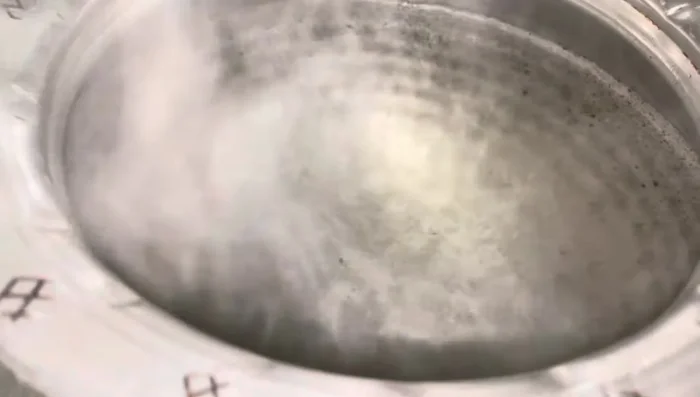 Meanwhile, boil water for the rice separately and add salt to the boiling water. Add the soaked rice and cook until tender.