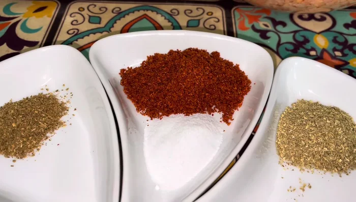 Prepare the spices: Gather garam masala, salt, dried coriander, ginger-garlic paste, green coriander, and green chillies.