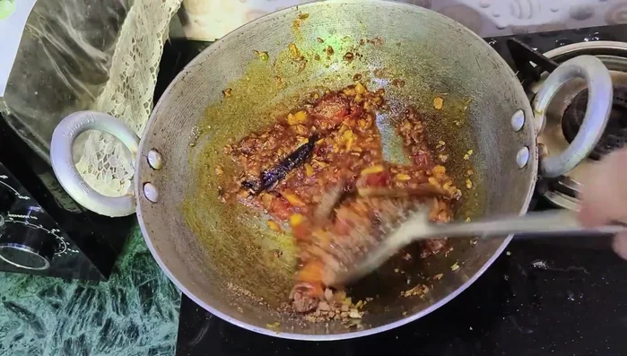 Add the ground jaggery (or sugar).