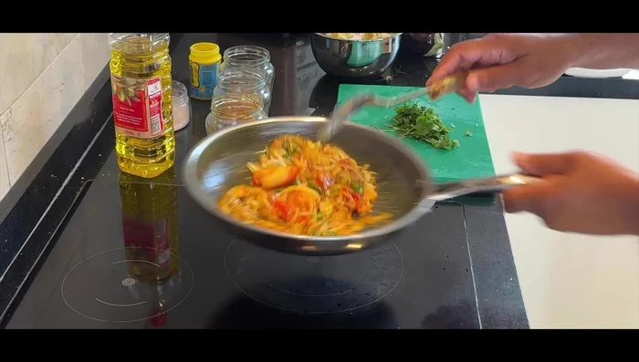 Add turmeric powder and let it steam for 15 minutes.