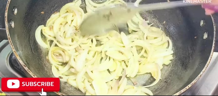 Add four to five chopped green chilies. Fry for 1-1.5 minutes.