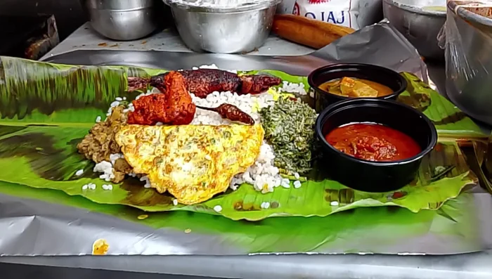 Fold and seal the banana leaf.