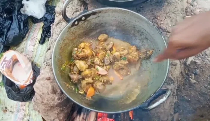 Cover the pan and cook until the meat is tender.