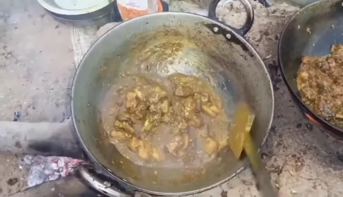 If the meat is sticking, add a small amount of water and stir.