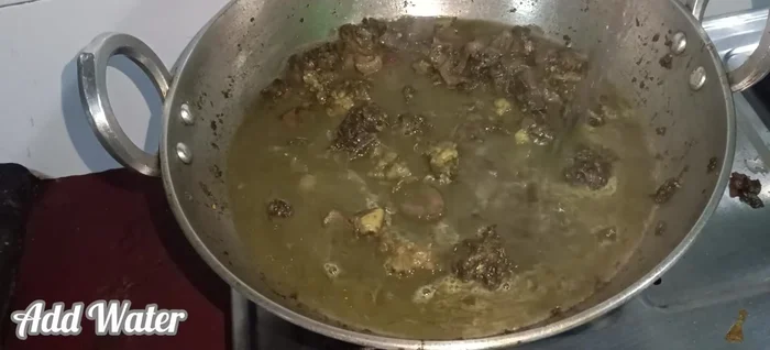 Add half the amount of water needed (don't add too much).