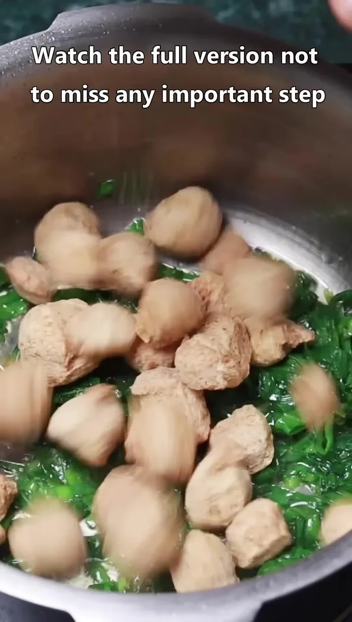 Add soybean pieces and fry for a few moments.