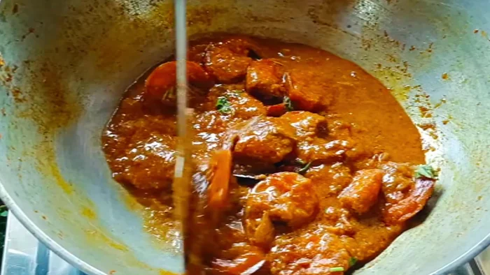 Stir in coriander leaves. Serve hot with rice.