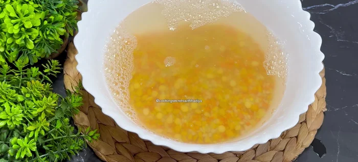 Wash and soak all four types of lentils in water for 1 hour.