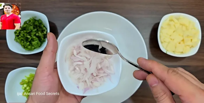 Finely chop the onion and potato. The finer the chop, the better the flavor will blend.