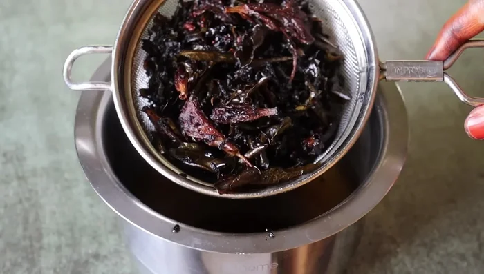 Once the oil is heated and combined, remove from heat.