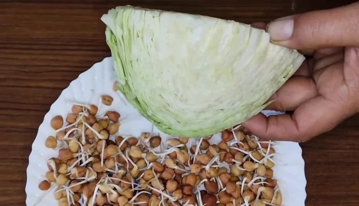Finely grate or chop half a cabbage. (37.12)