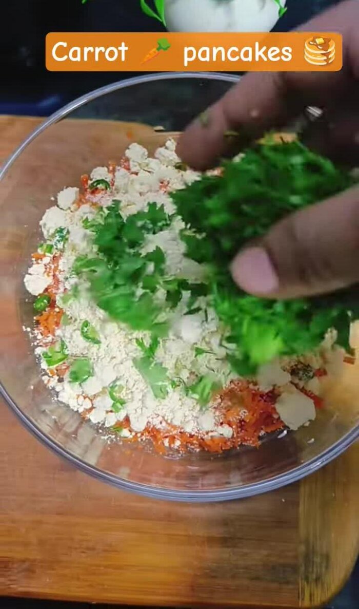 Add green chili, coriander, a little cumin, and salt.