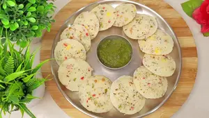 Soft & Spongy Veg Tadka Idli Recipe - Easy Instant Rava Idli