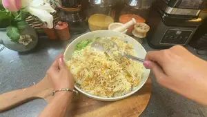 Stunning Veggie & Chickpea Rice with Chapati Crust - Easy Recipe