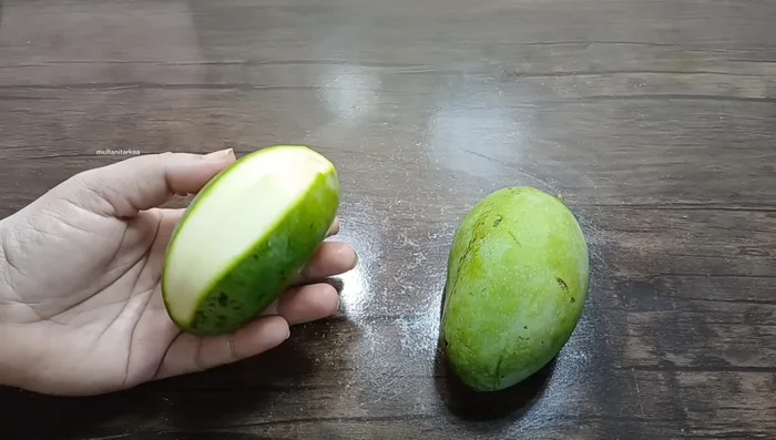 Peel and cut mangoes into desired size (large mangoes recommended).
