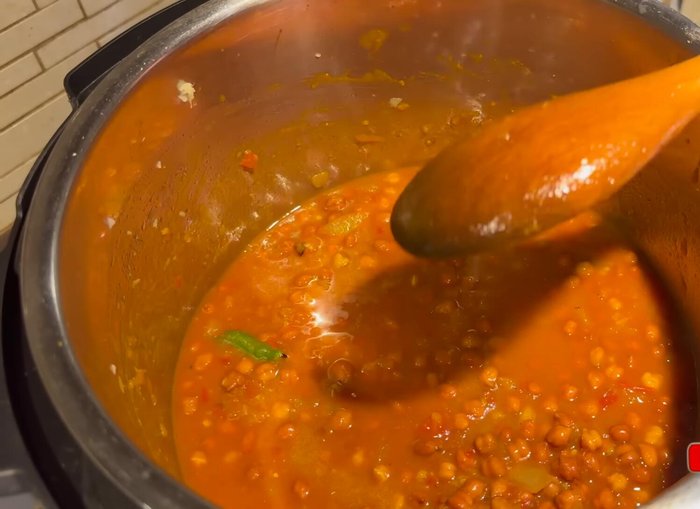Add water and pressure cook for 40 minutes (436.759).
