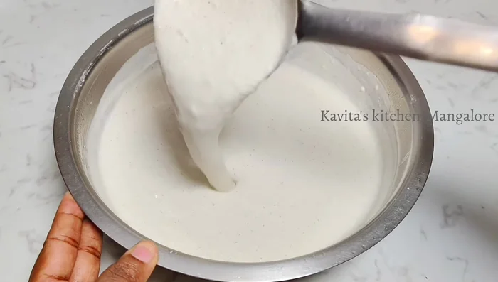 Mix the batter again before cooking.