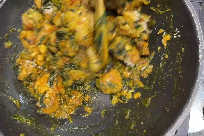 Add garam masala (cloves, cardamom, cinnamon, and shajira). You can also add cumin powder if desired.
