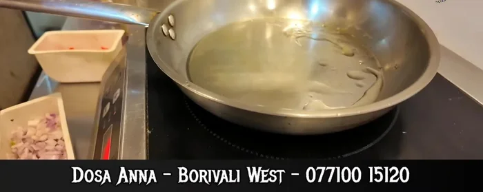 Heat rice bran oil in a pan. (49.12)