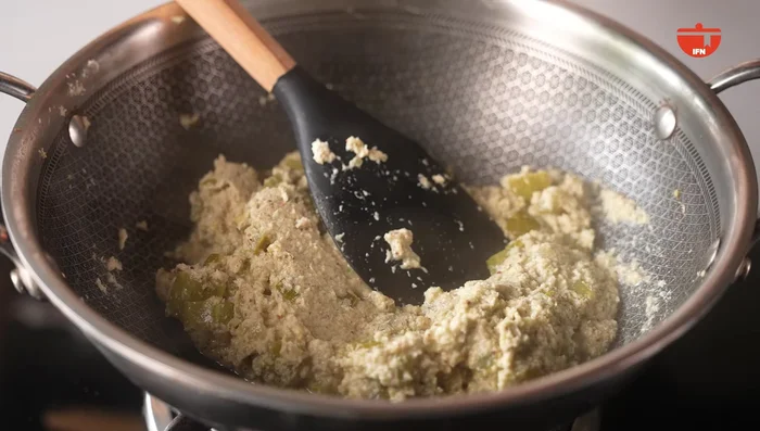 In a separate bowl, whisk curd until smooth and creamy.