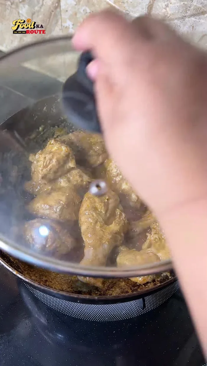 Reduce the heat, cover the pan, and cook for 5-7 minutes until the chicken is tender.
