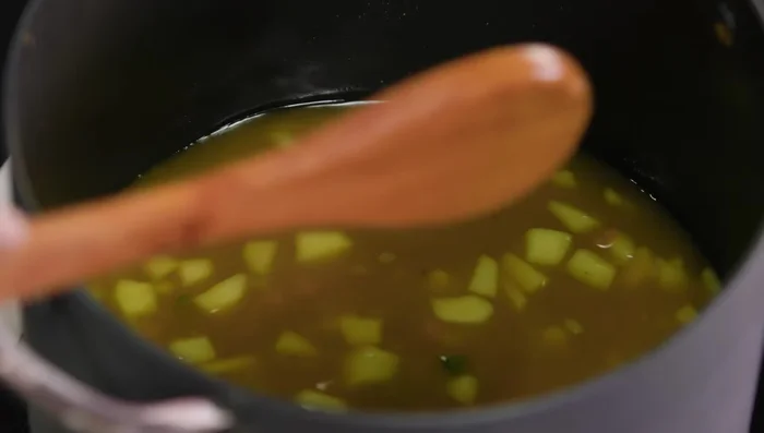 Partially blend the soup (optional, for a smoother texture).