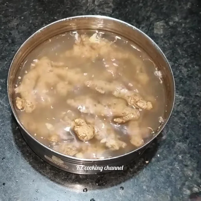 Soak 1 kg of ginger in water.