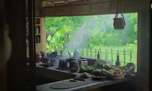 Traditional Kerala Shallot Curry with Okra Fry: Monsoon Village Recipe