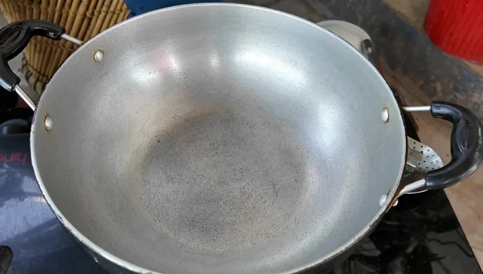 Heat refined oil in a pan.