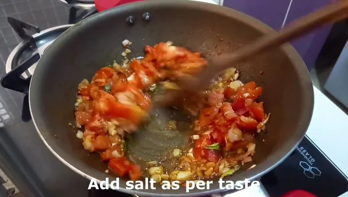 Add the prepared spice paste, salt, and stir well. Cover and cook for 2-3 minutes.